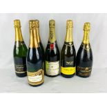 A bottle of Moet & Chandon champagne together with five bottles of sparkling wine