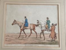 Two framed and glazed 19th century coloured lithographs of racehorses by Henry Alken