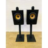 Two Bowers and Wilkins Matrix 805 speakers on stands