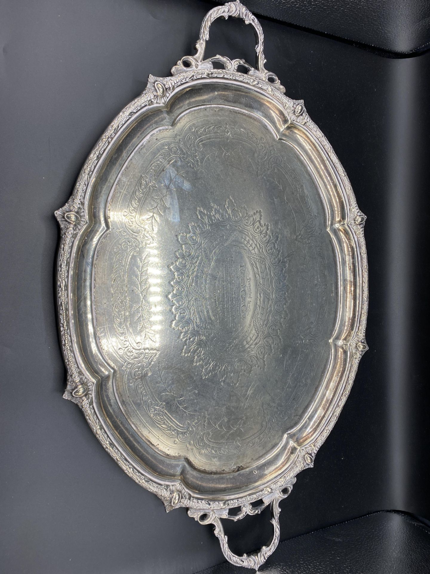 Victorian silver tray, 1885 - Image 3 of 6