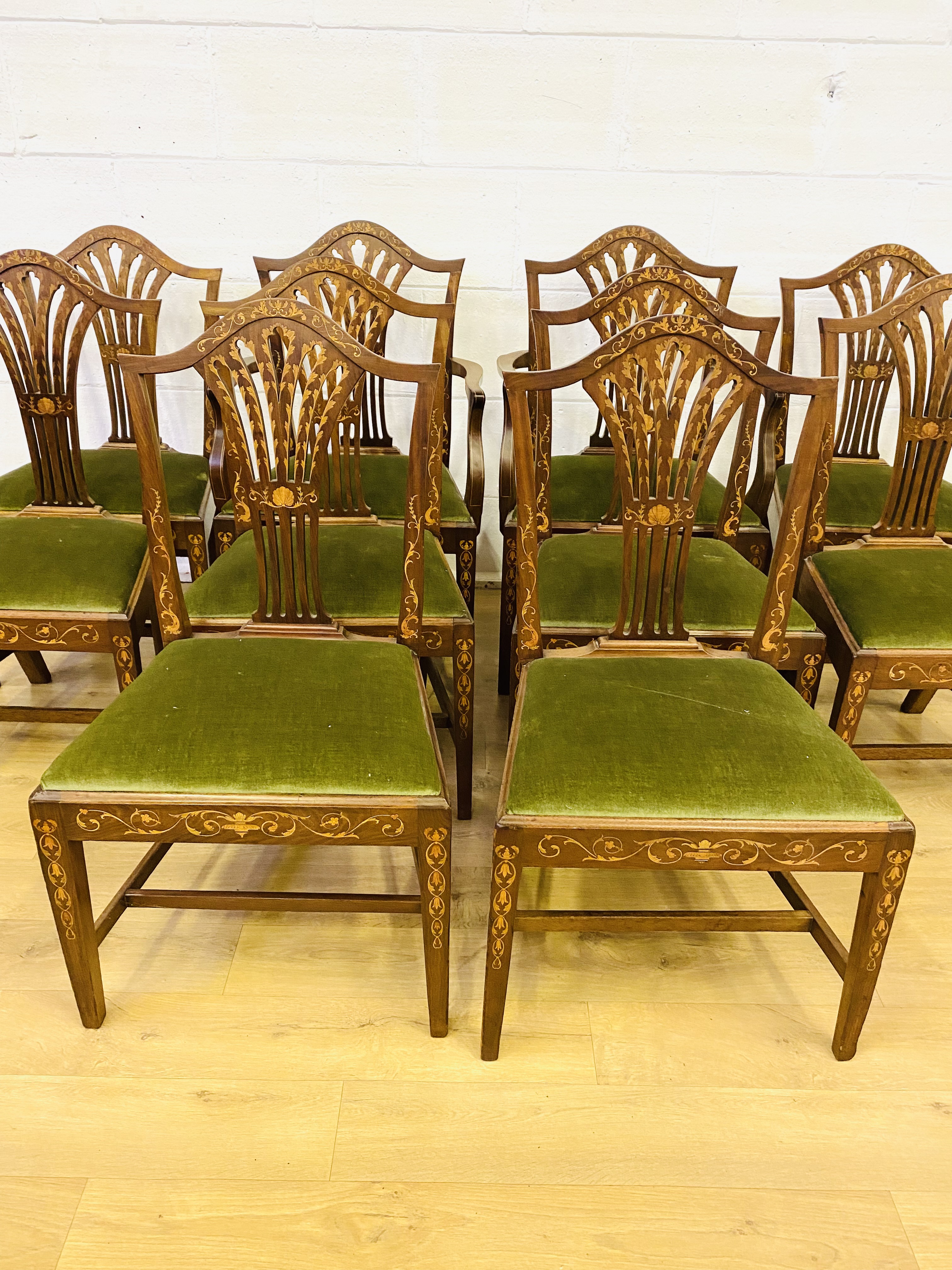 Set of ten mahogany dining chairs - Image 4 of 7