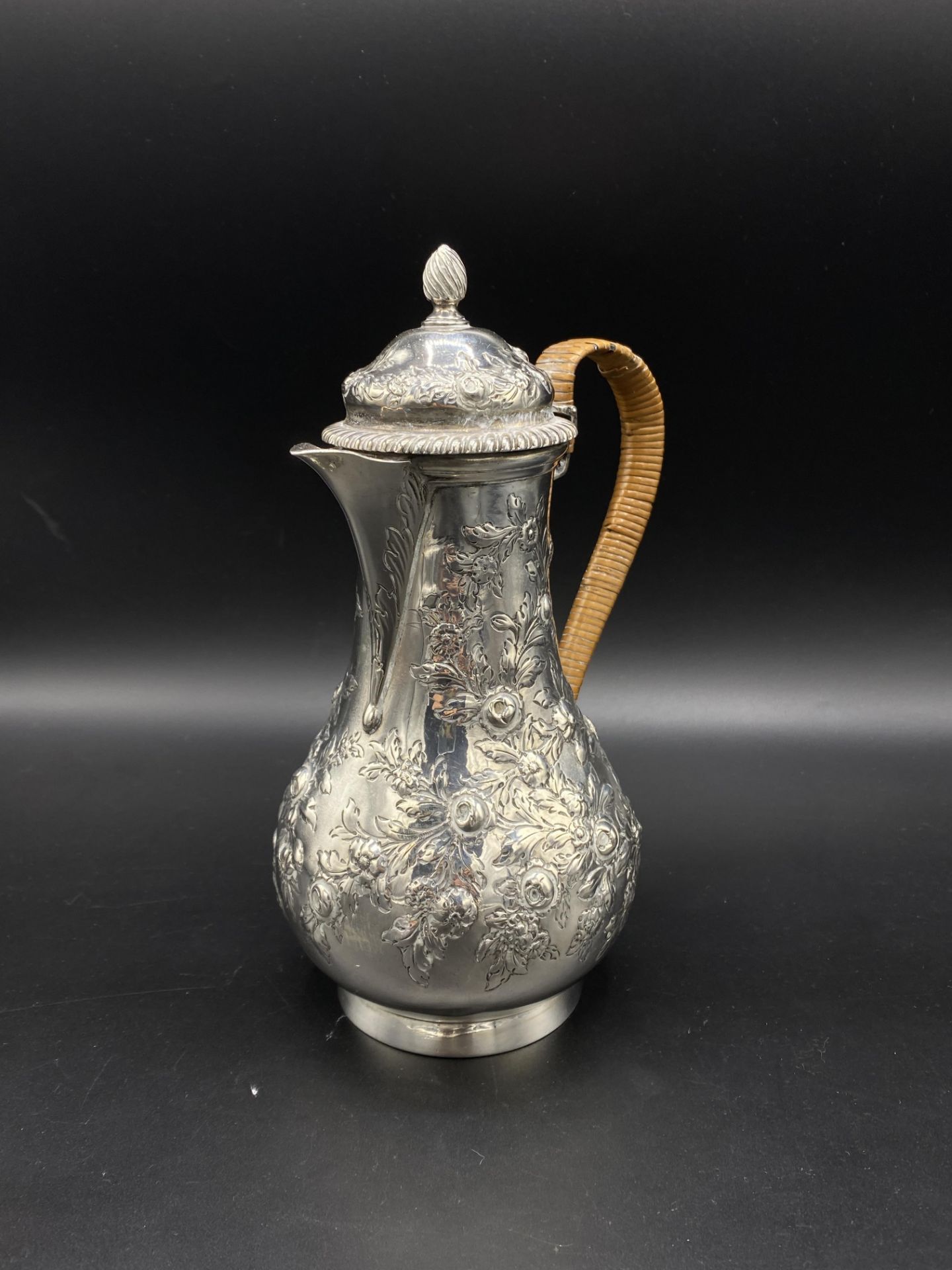 Edwardian silver lidded jug - Bild 3 aus 6