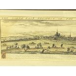 Framed and glazed print of the North East Prospect of the City of Hereford