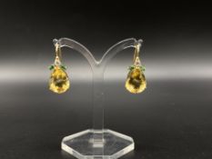 Pair of gold pear drop earrings