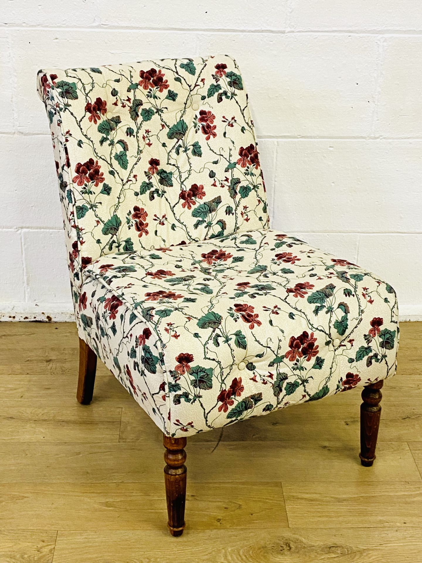 Floral fabric bedroom chair