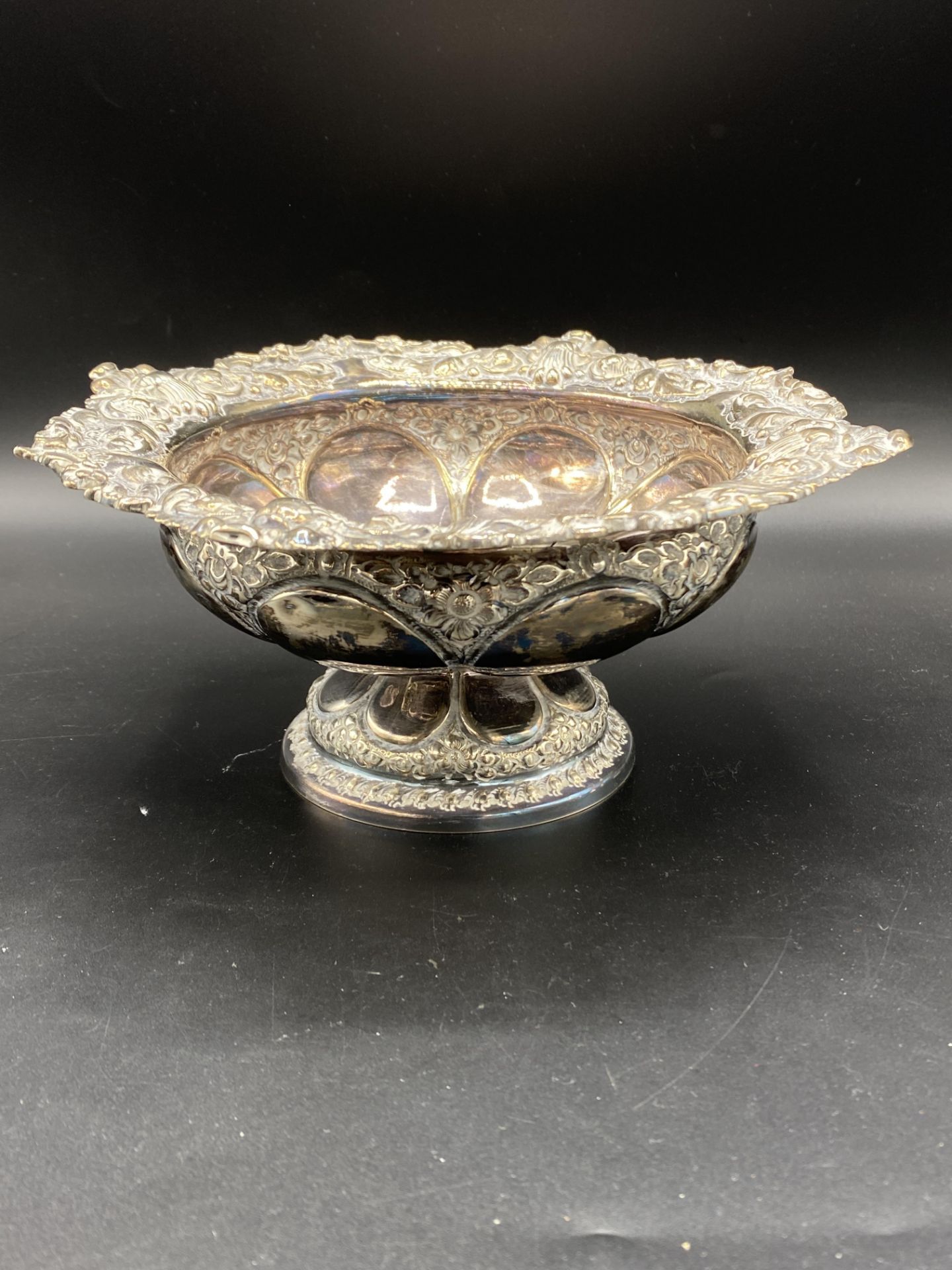 Edwardian silver pedestal bowls - Bild 4 aus 9