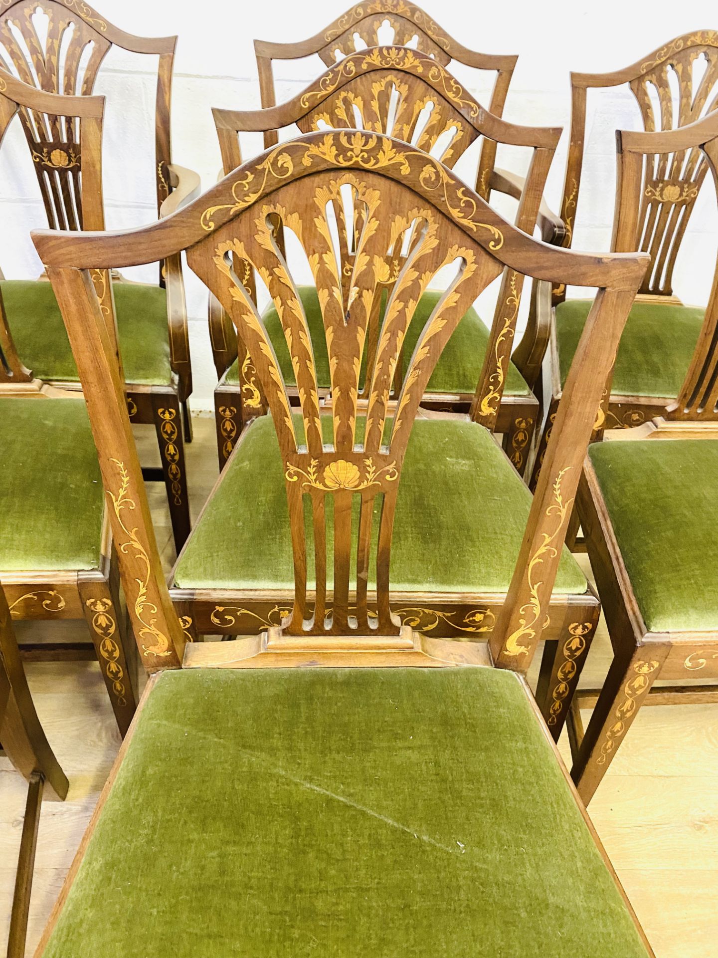 Set of ten mahogany dining chairs - Image 5 of 7