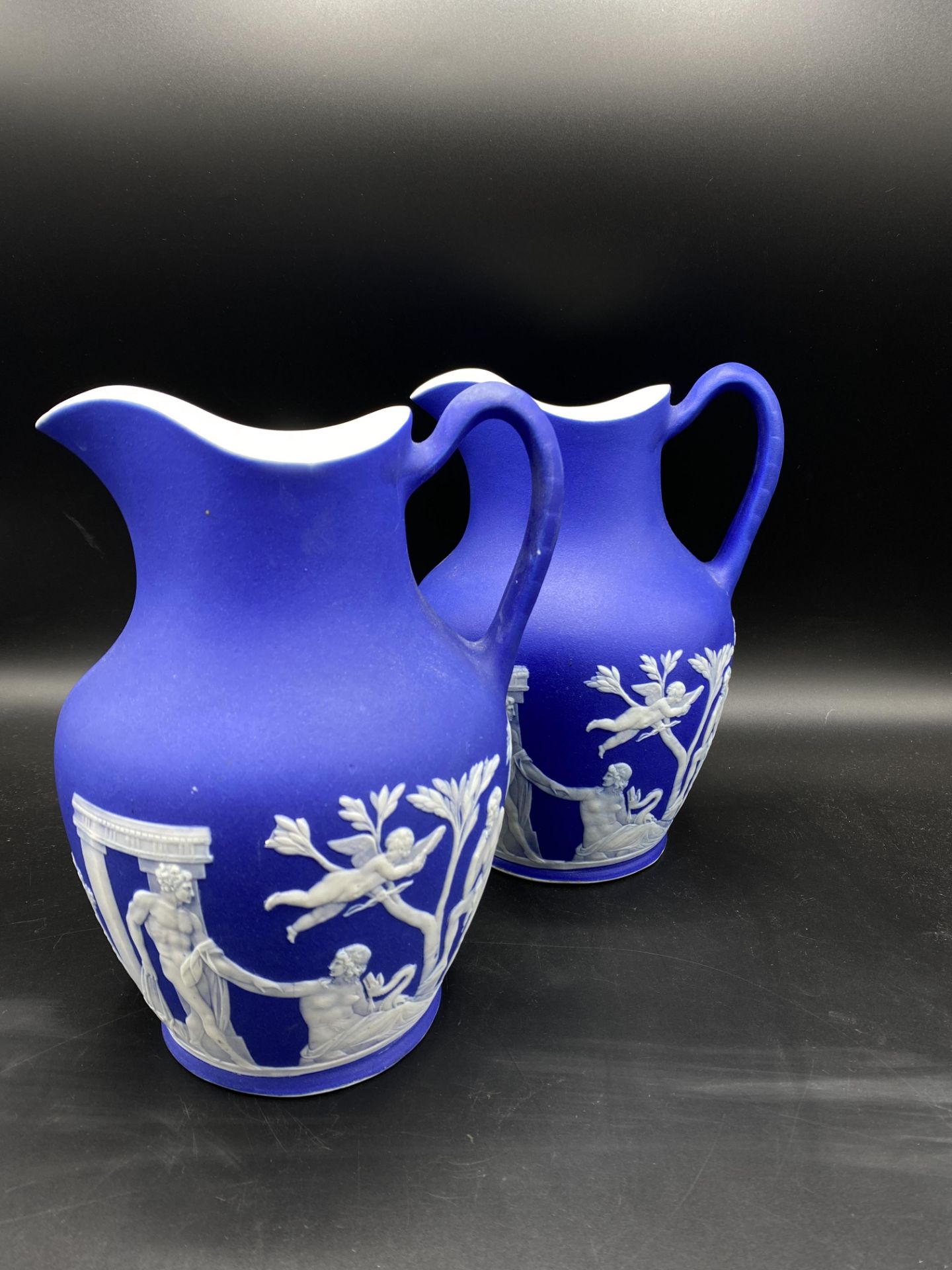 Two jasperware jugs