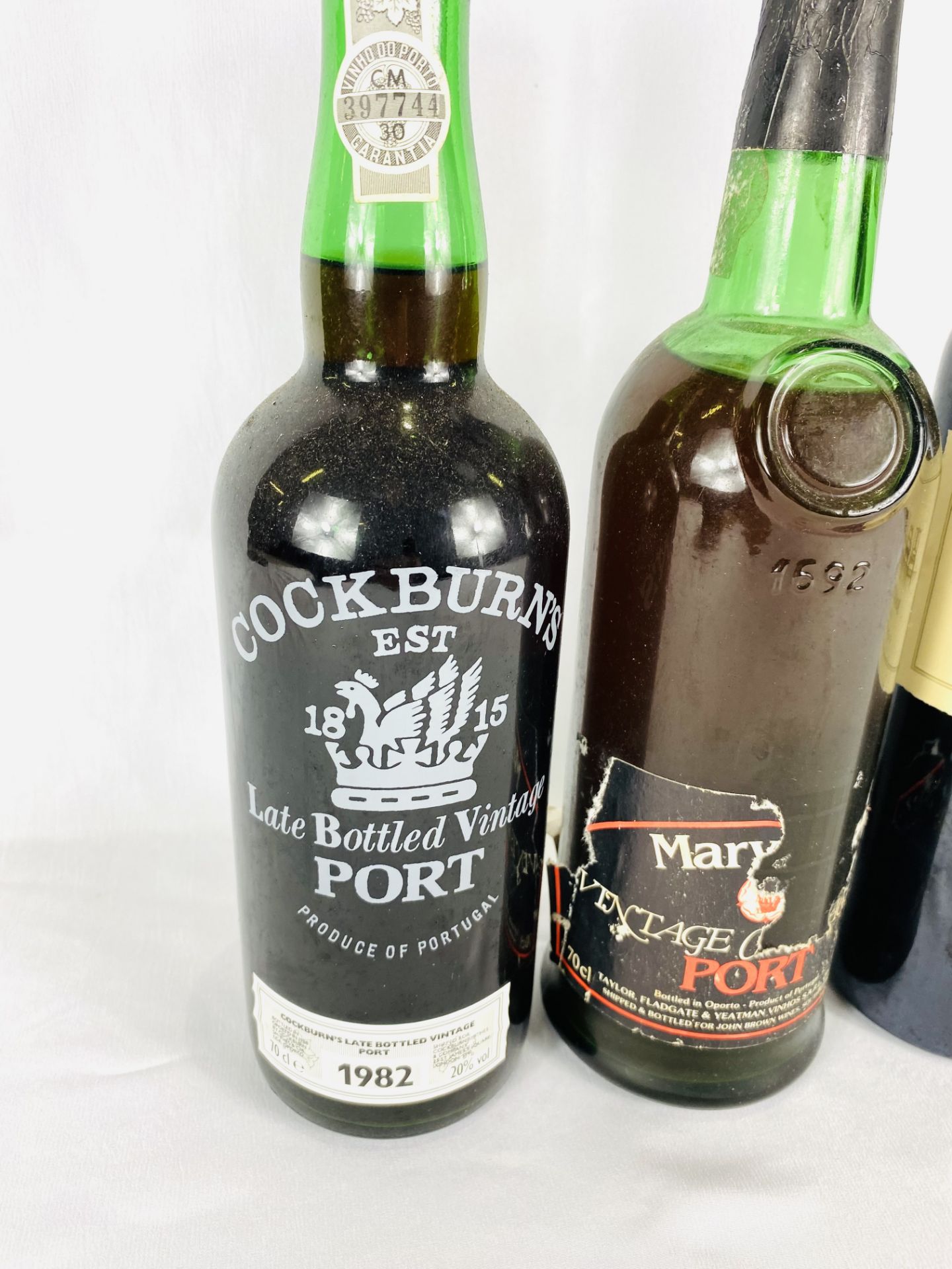 Two bottles of port together with a bottle of wine - Image 3 of 4