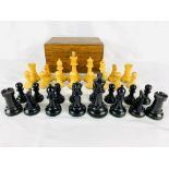 Boxwood and ebony Staunton style chess set