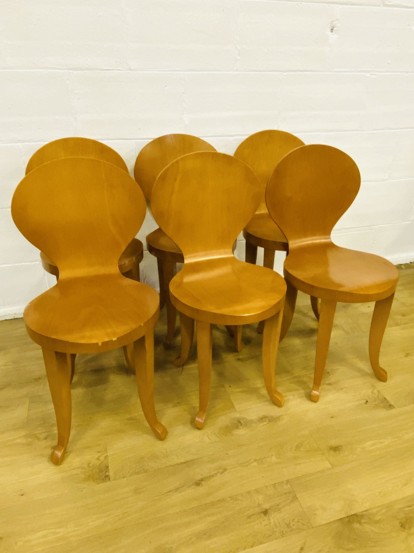 Six 'ant' style wood chairs - Image 3 of 5