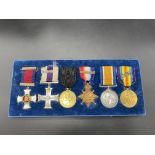 A medal presentation case containing six medals