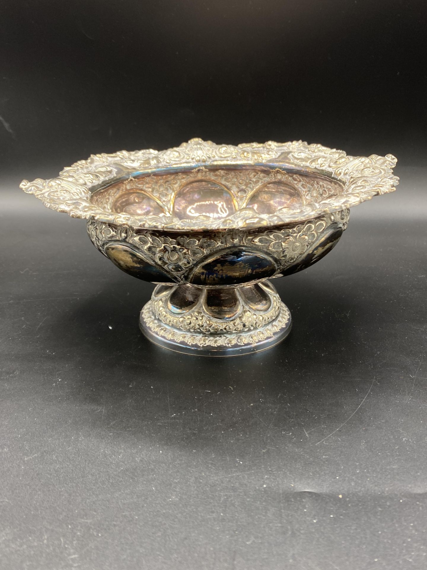 Edwardian silver pedestal bowls - Bild 7 aus 9
