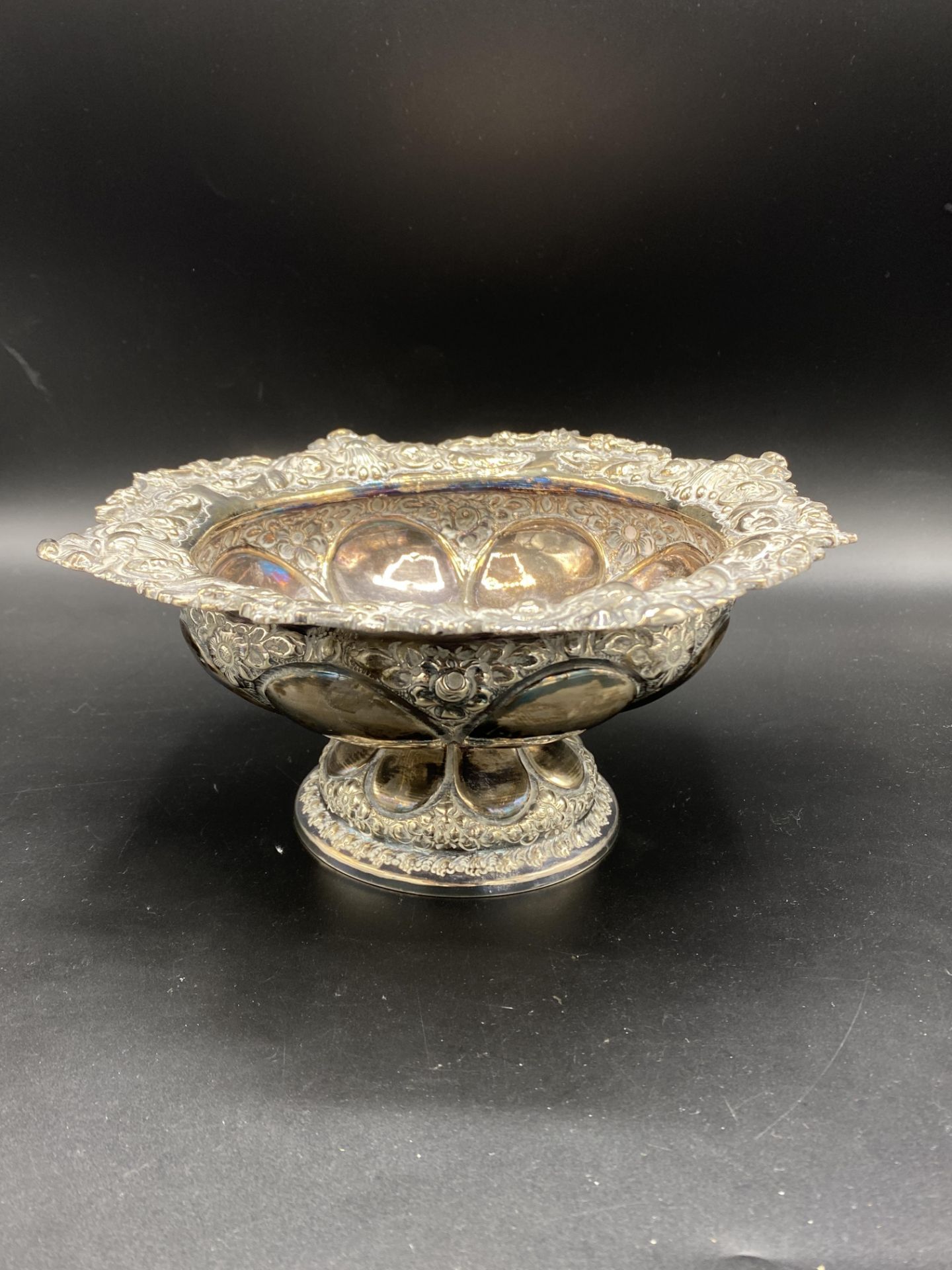 Edwardian silver pedestal bowls - Bild 8 aus 9