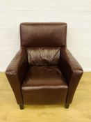 Leather style armchair