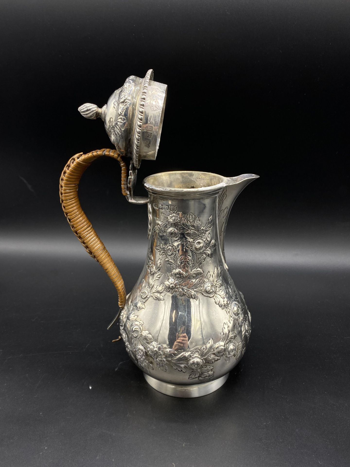 Edwardian silver lidded jug - Bild 5 aus 6