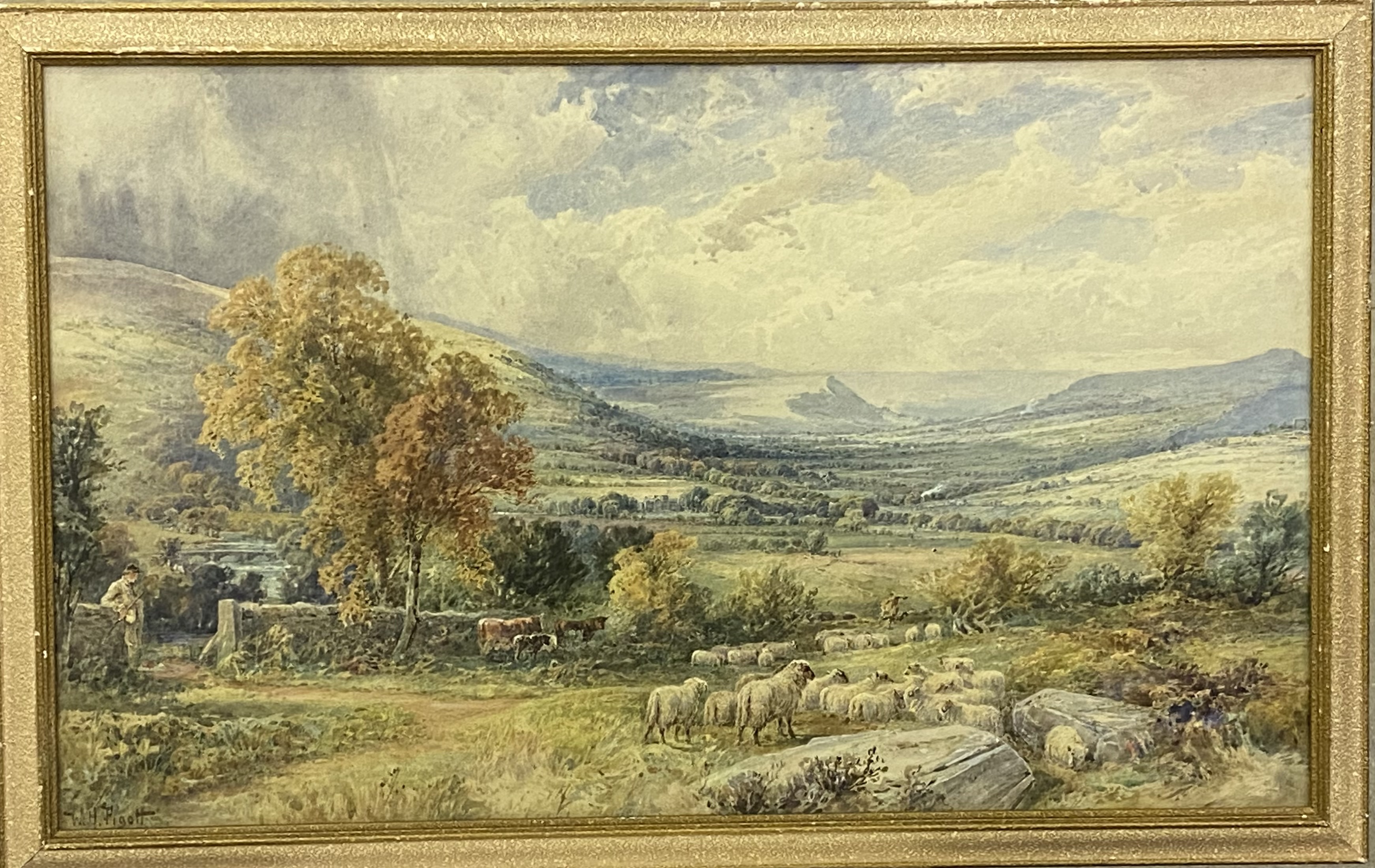 W. H. Piggott, framed and glazed watercolour