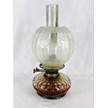 Victorian glass oil lamp