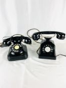 Two bakelite telephones