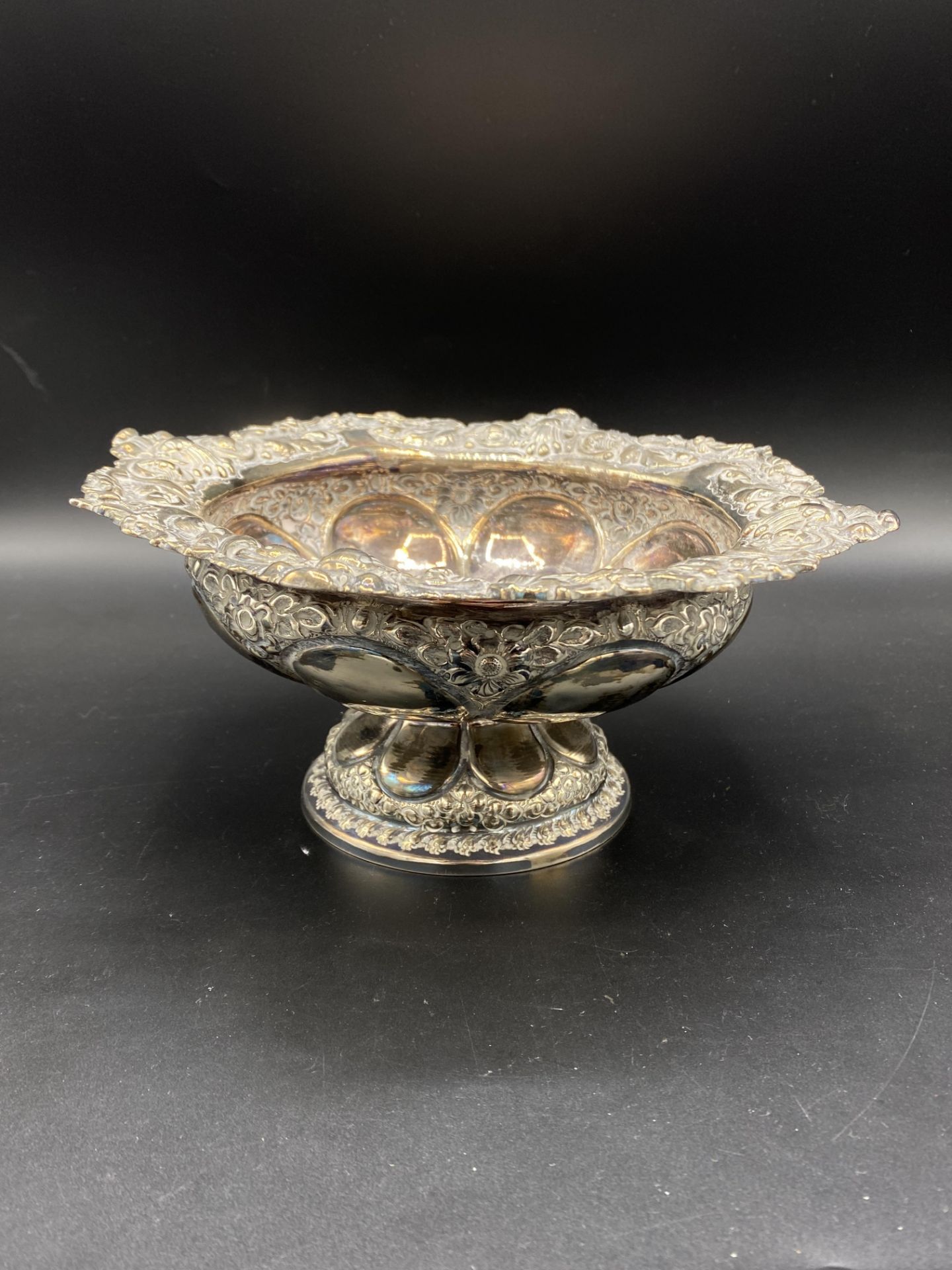 Edwardian silver pedestal bowls - Bild 9 aus 9