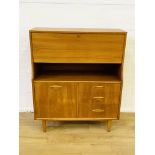 Teak drop front bureau