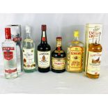 Six bottles of spirits