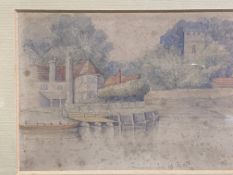 Framed and glazed watercolour of Sonning