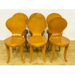 Six 'ant' style wood chairs
