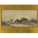 Philip H Rideout (1860-1920): Set of four gilt framed and glazed watercolours of mail coach scenes