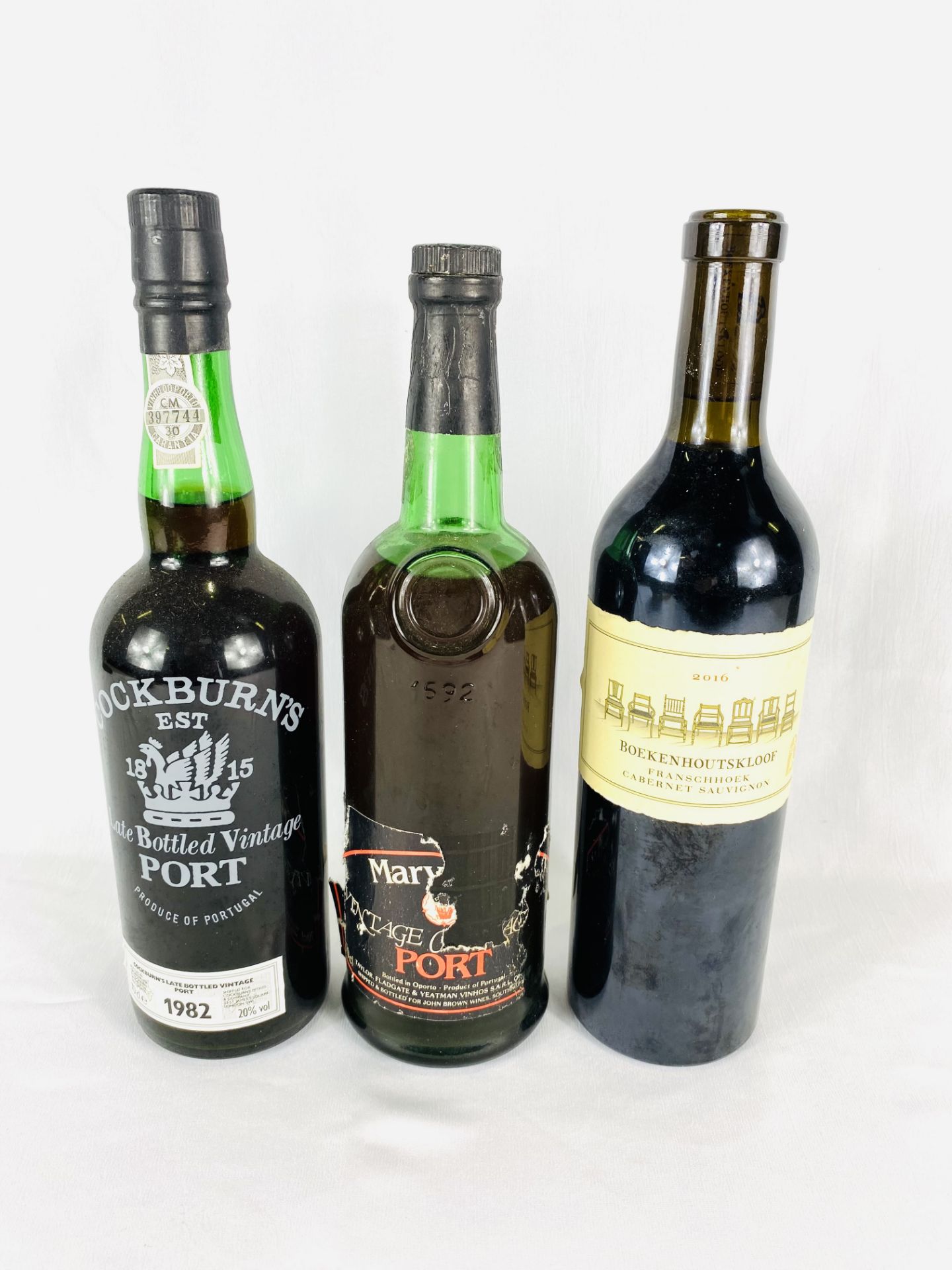 Two bottles of port together with a bottle of wine - Image 2 of 4