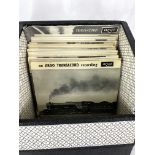 Box containing approximately 24 Argo Transcord recordings of steam trains.