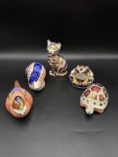 Five Royal Worcester porcelain paperweights