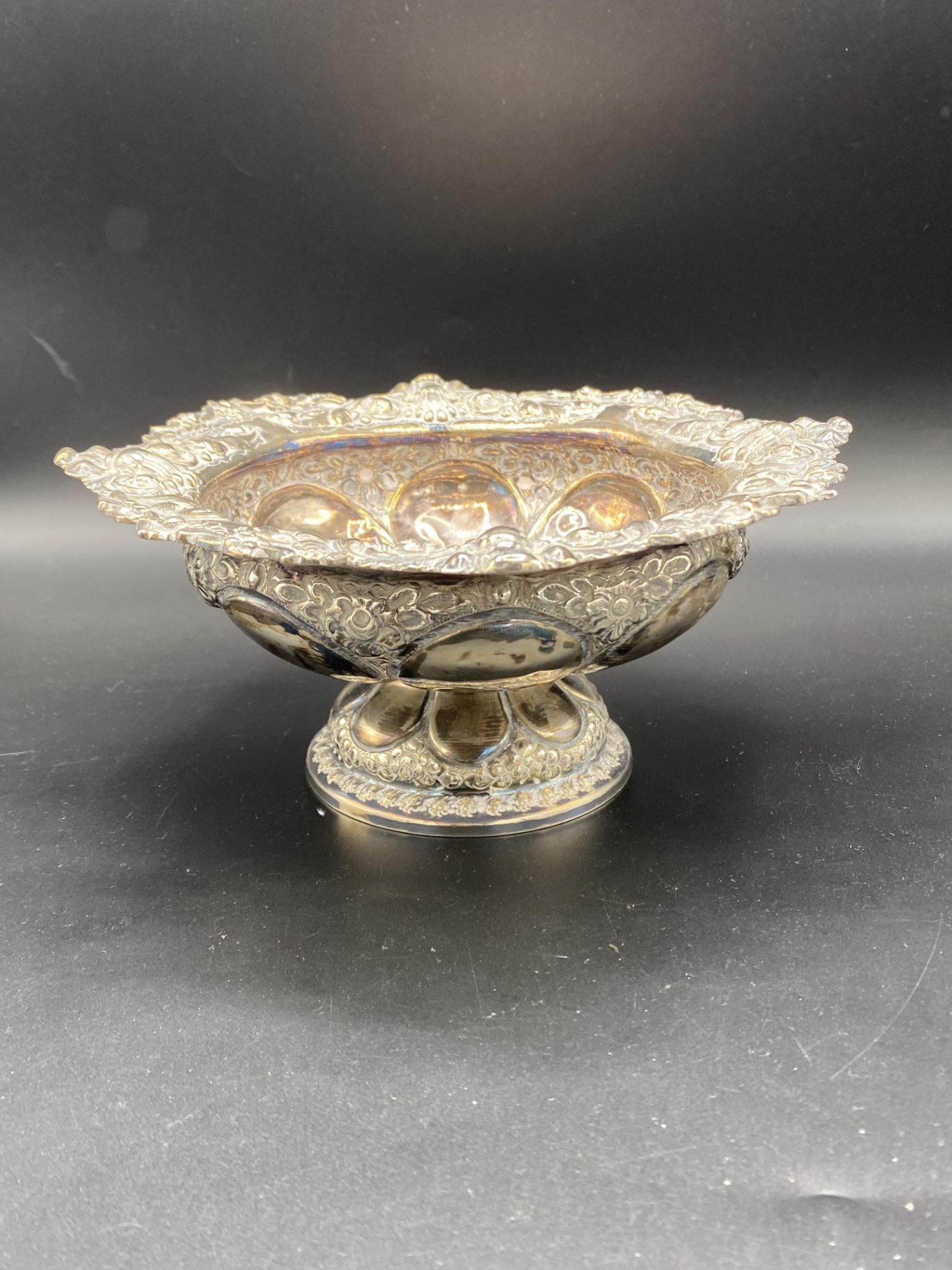 Edwardian silver pedestal bowls - Bild 5 aus 9