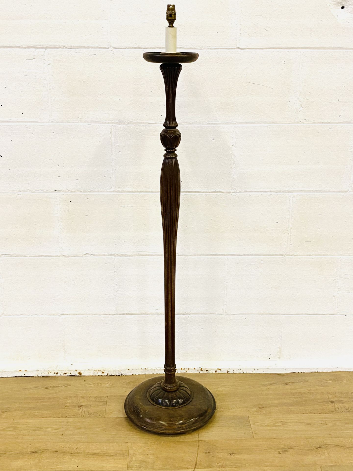 Oak standard lamp