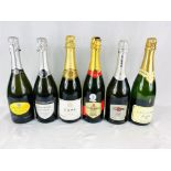 Six bottles of sparkling wines