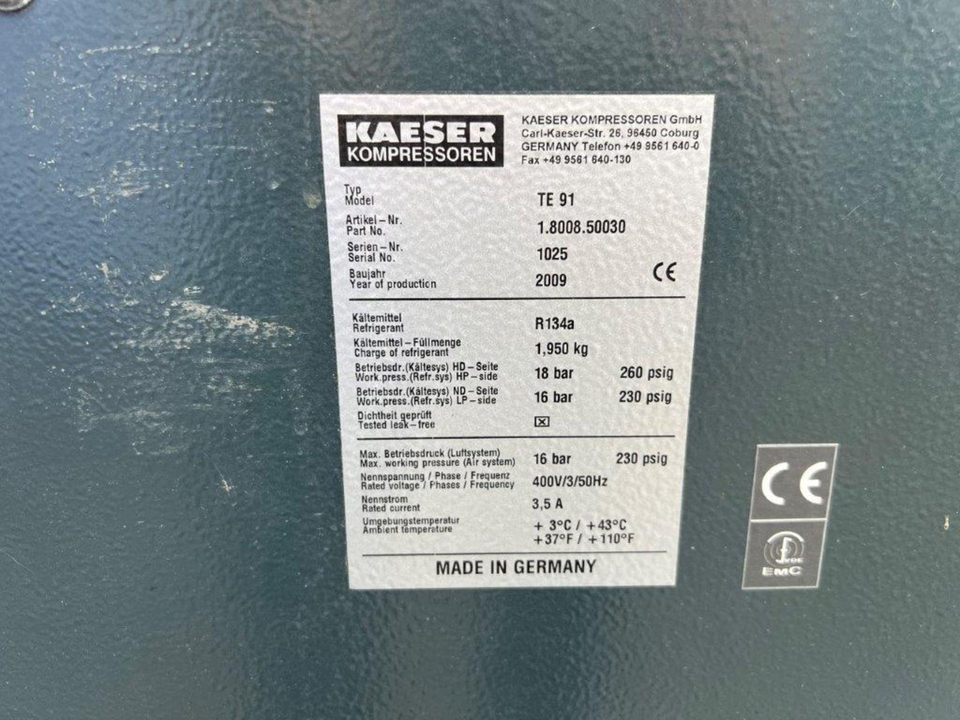 Kaeser TE91 Cycling Refrigerated Air Drier / Membrane Dryer - Image 7 of 7