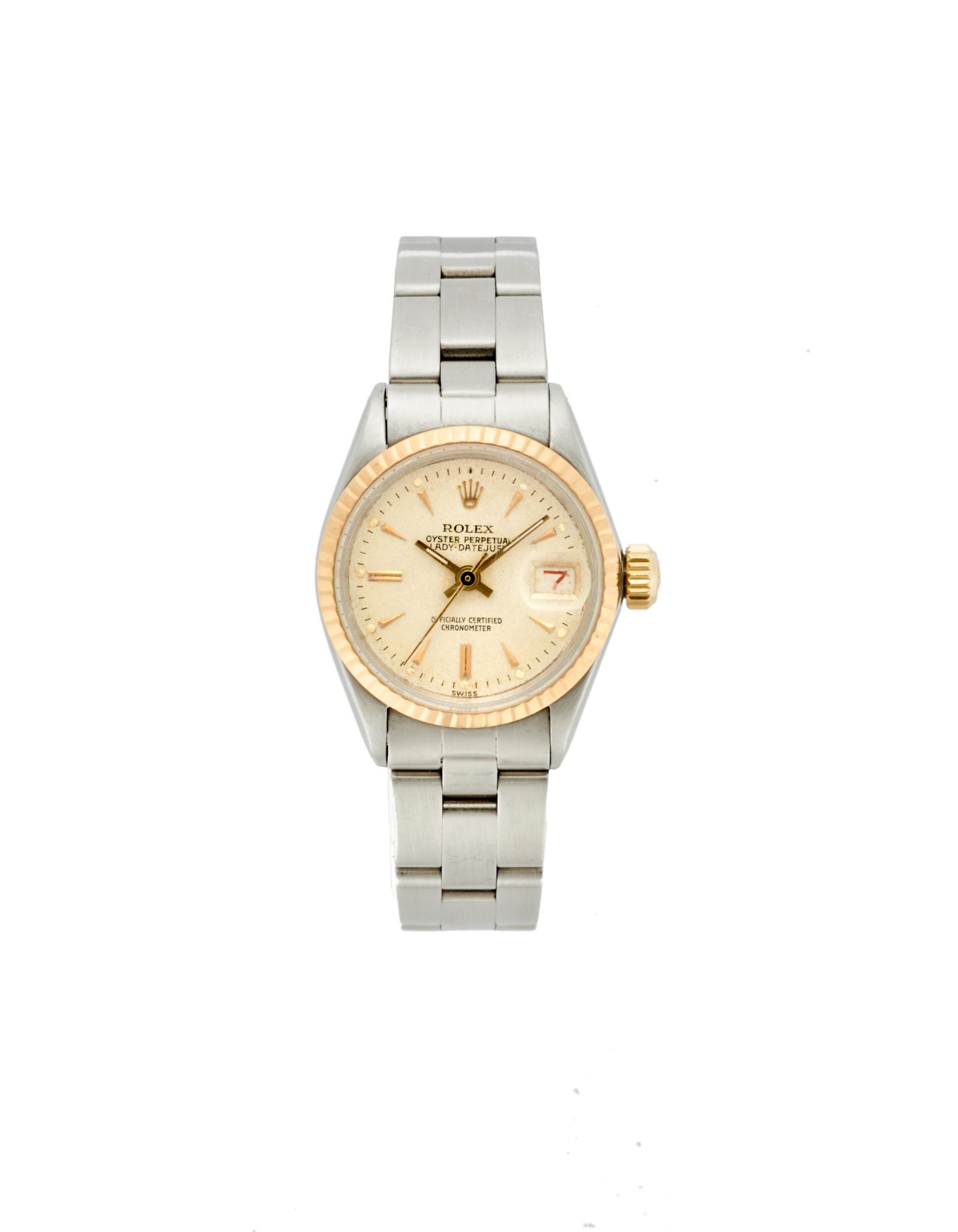 Rolex, Lady DateJust Ref. 6517Lady's steel and gold wristwatchYear 1968Dial, movement and case