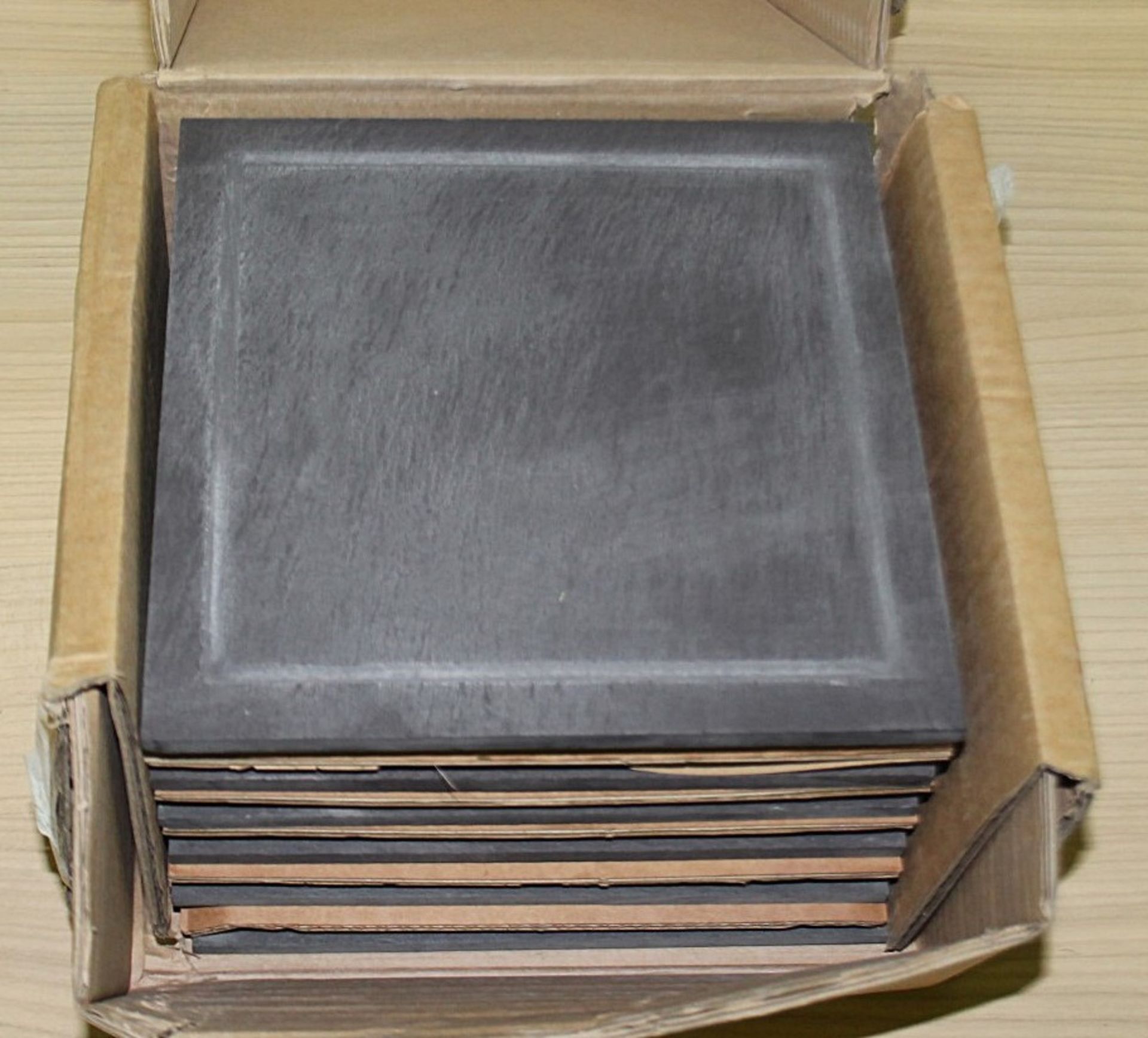 30 x Commercial Square Dining Natural British Dining Slates With Feet - Dimesions: H2 x W21 x D21cm - Image 2 of 4
