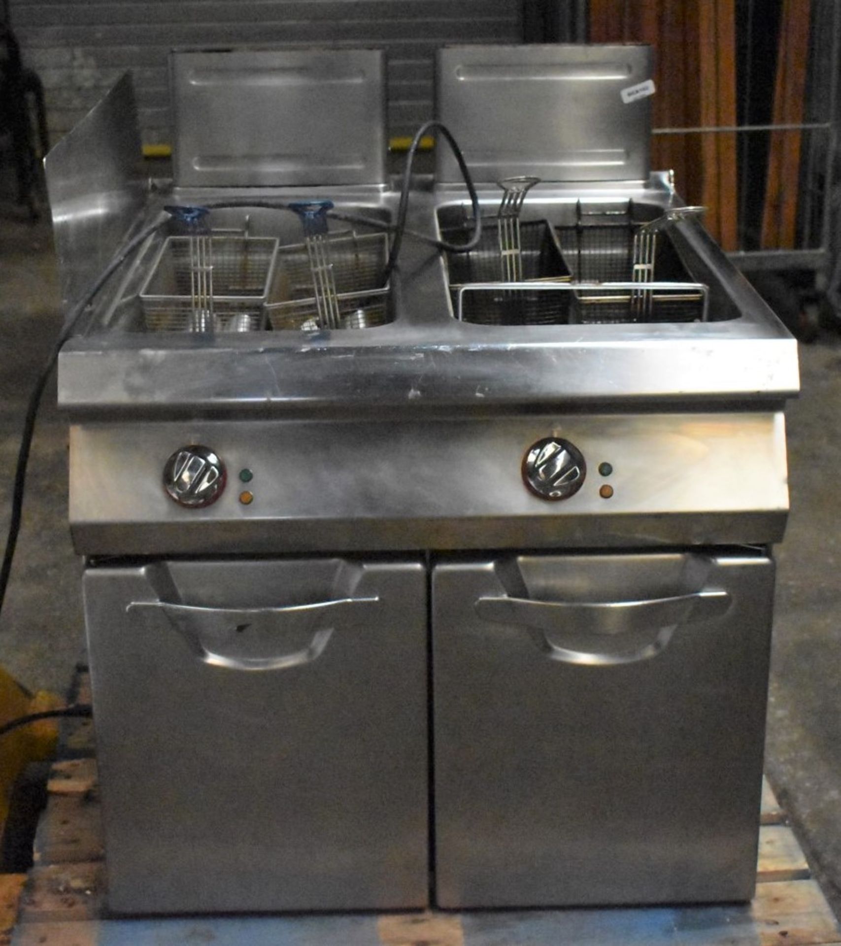 1 x Angelo Po Twin Tank Commercial Fryer - Includes Baskets - Removed From a Commercial Kitchen