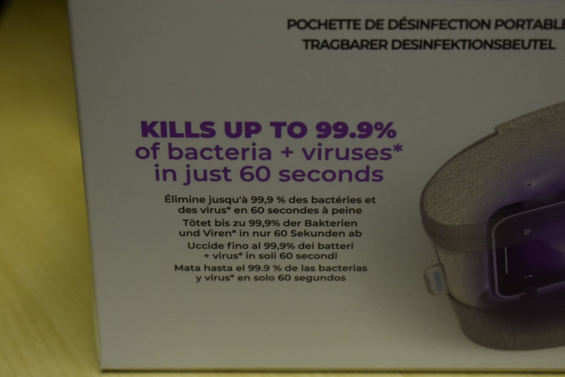1 x Homedics UV Clean Portable Sanitiser Bag - Kills Upto 99.9% of Bacteria & Viruses in Just 60 - Image 4 of 18