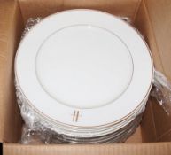 15 x PILLIVUYT Large Dinner Charger Plates In White Featuring 'Famous Branding' In Gold -