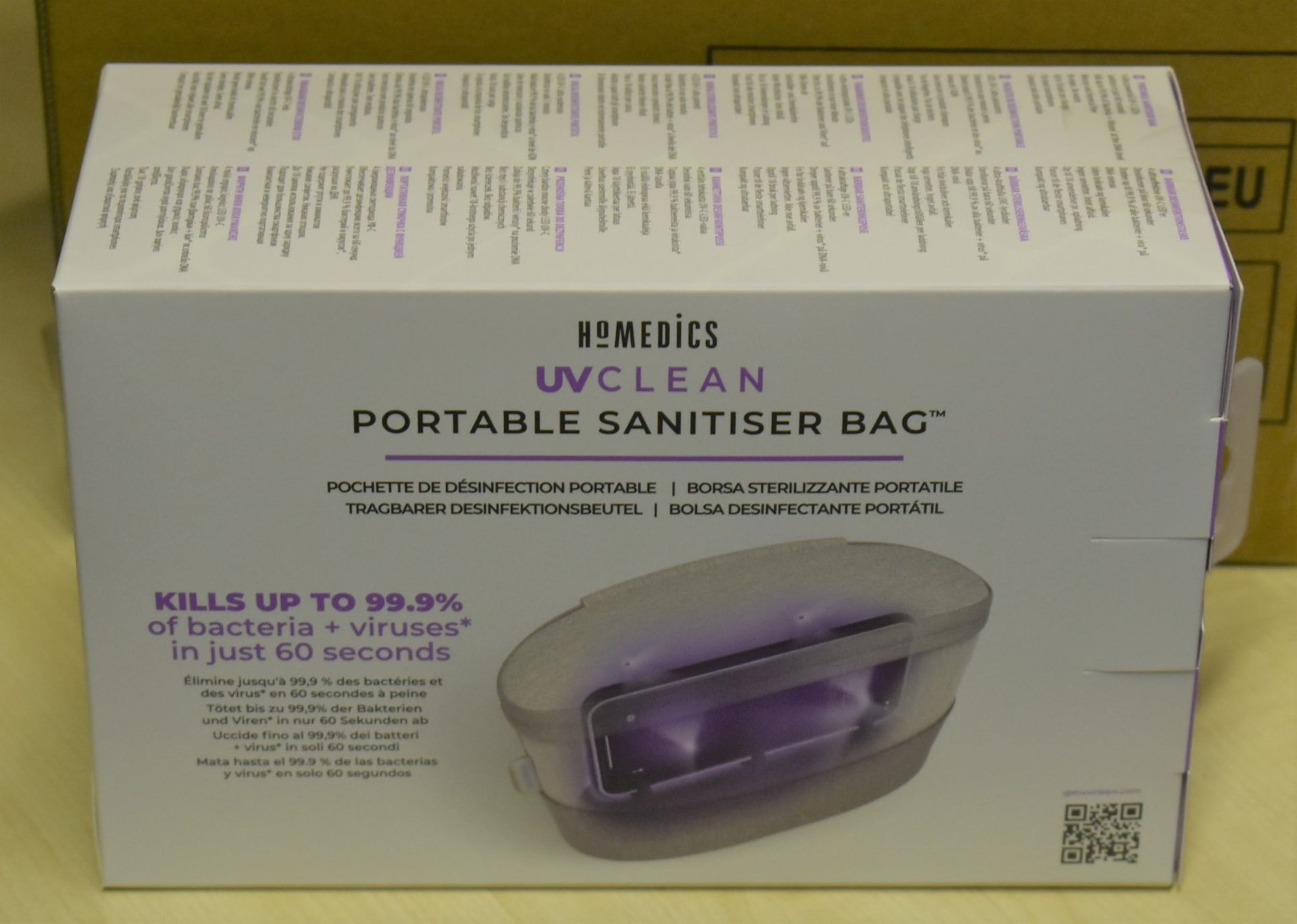 1 x Homedics UV Clean Portable Sanitiser Bag - Kills Upto 99.9% of Bacteria & Viruses in Just 60 - Image 2 of 18