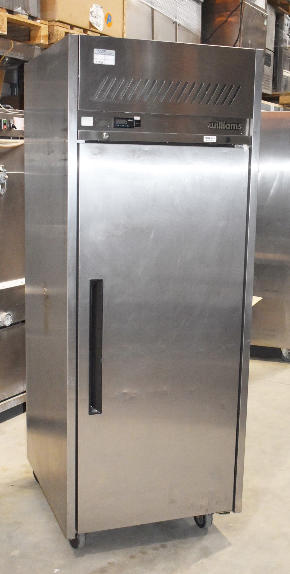 1 x Williams Upright Single Door Refrigerator With Stainless Steel Exterior - Model HJ1SA - Recently