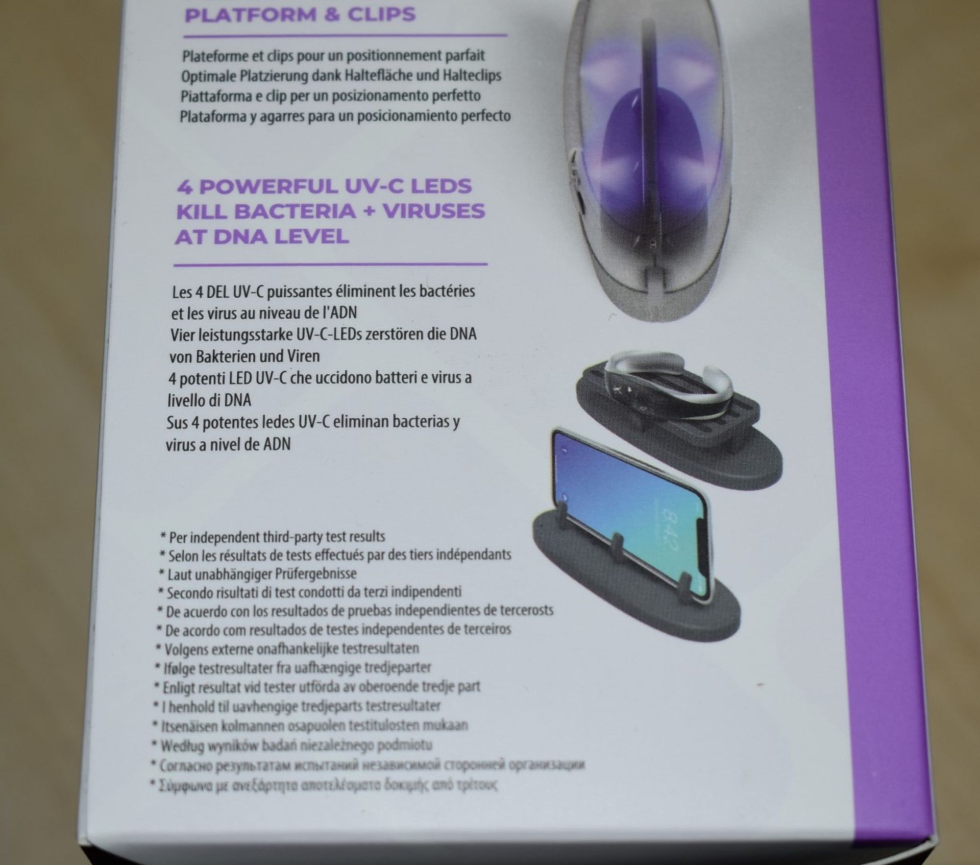 1 x Homedics UV Clean Portable Sanitiser Bag - Kills Upto 99.9% of Bacteria & Viruses in Just 60 - Image 8 of 18