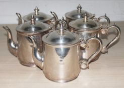 5 x Commercial Metal Tea Pots Featuring 'Famous Branding' - Dimensions: H17 x W20cm - Recently