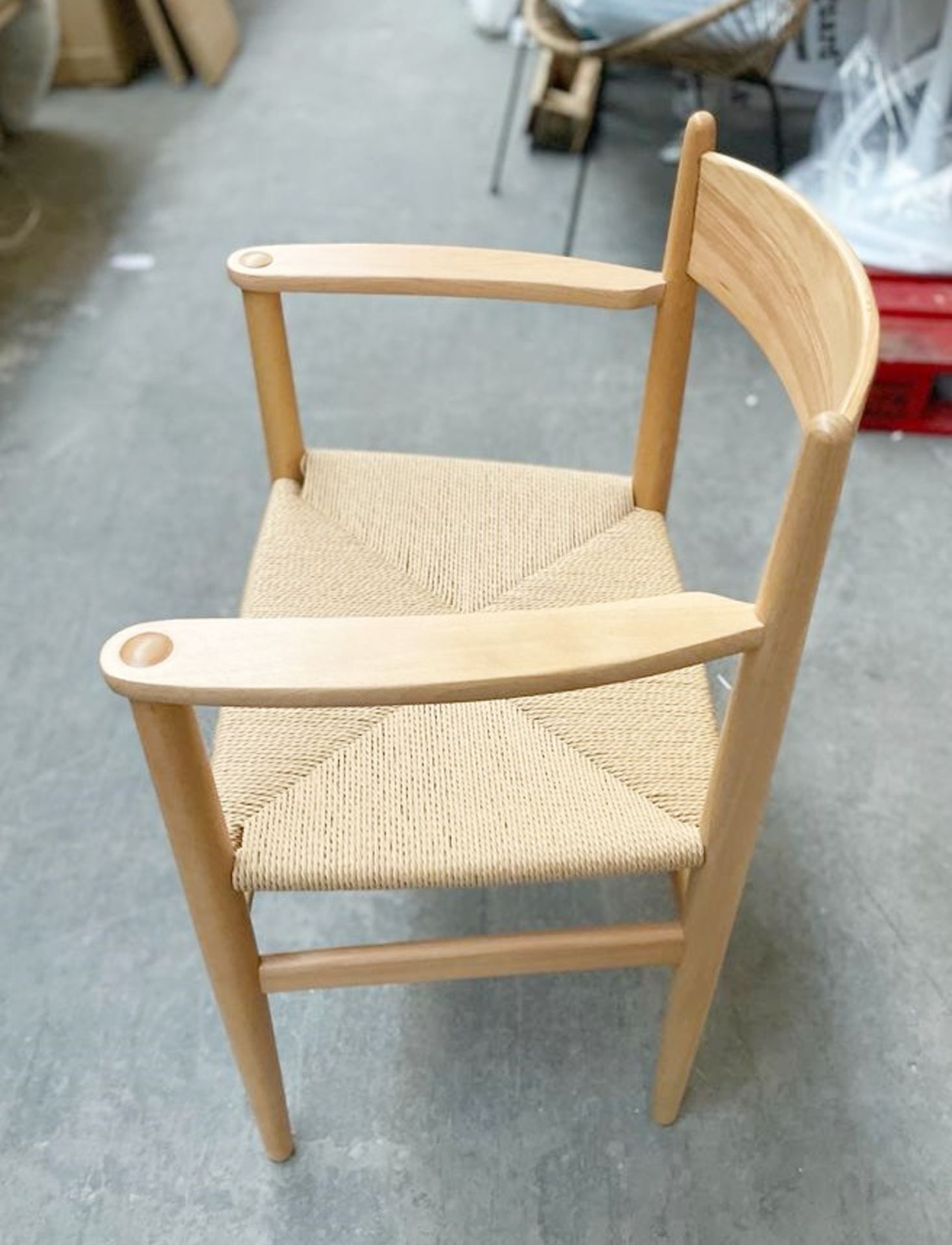 1 x Natural + Natural Cord Chair With Arm Rests - Dimensions: 50(h) x 48(d) x 58(w) cm - Brand New - Image 4 of 6
