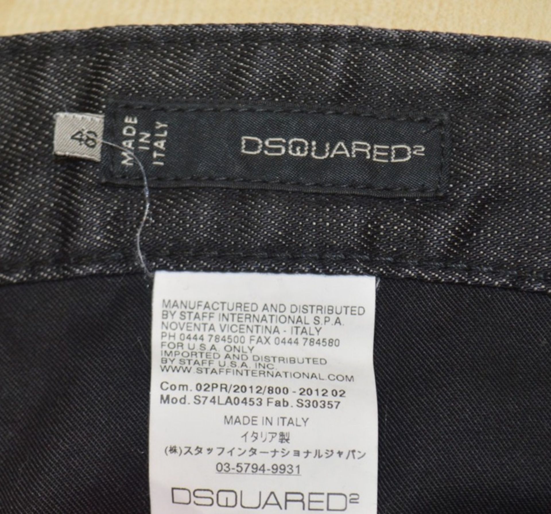 1 x Pair Of Men's Genuine Dsquared2 Designer Distressed-style Jeans In Black - Waist Size: UK32 / - Image 2 of 6