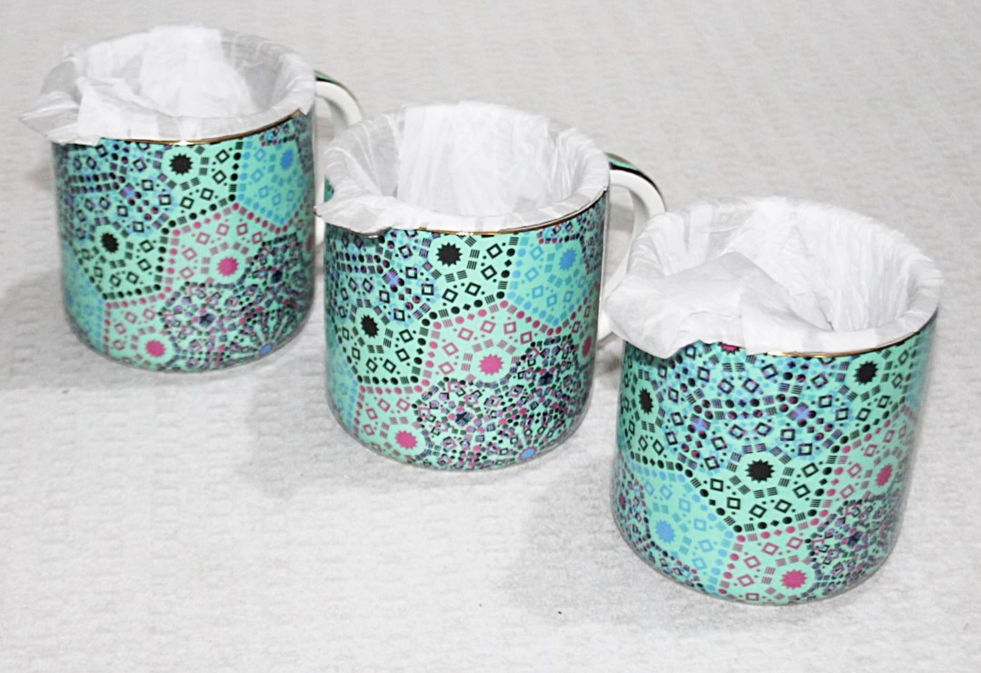 3 x T2 'Moroccan Tealeidoscope' Porcelain Mugs With Infusers - Dimensions: 9cm x 10cm x 12cm - Total - Image 2 of 6