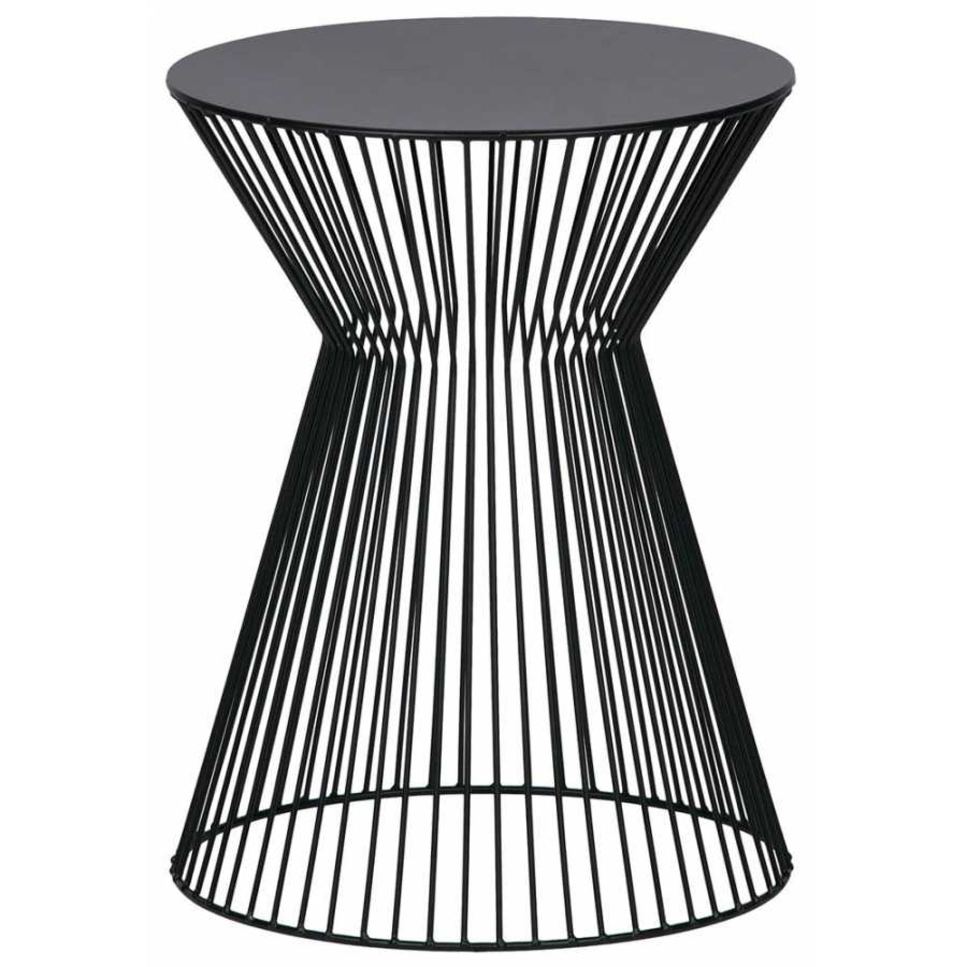 1 x 'Suus' Contemporary Diabalo Style Openwork Metal SIDE Table In Black - New Boxed Stock - Image 2 of 3