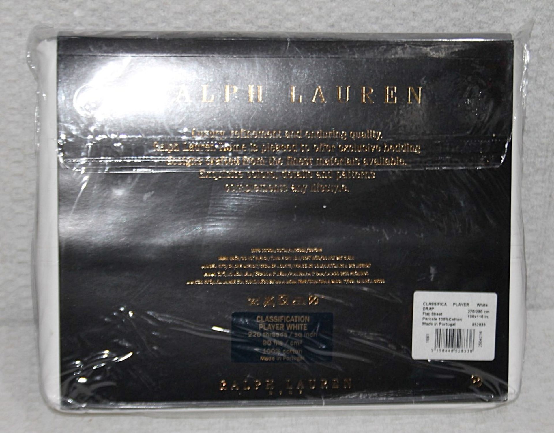 1 x RALPH LAUREN HOME 'Player' Large Flat Sheet In Plain White - Dimensions: 270 x 280 - Image 3 of 6